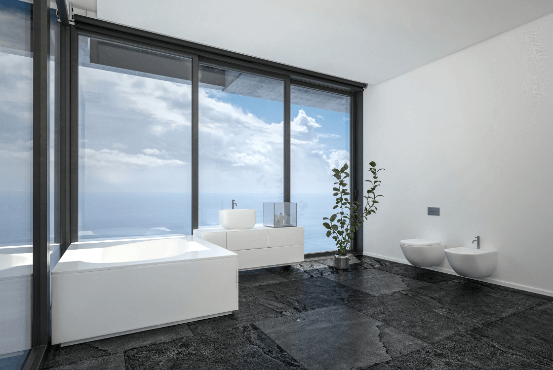 панорамные стекла в ванной